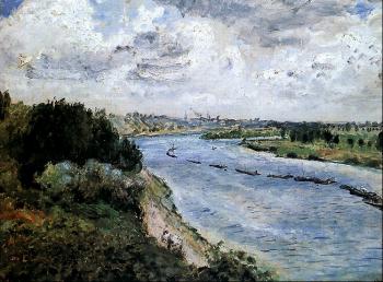 Pierre Auguste Renoir : Barges on the Seine